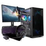 PC da gioco da corsa AMD Ryzen 5 5500/16GB/1TB SSD/RTX 4060 + monitor FullHD da 24" + combo da gioco