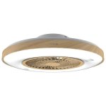 Ventilator Cecotec Energysilence Lampaero 600 LED 20W 5 Rotorblätter Weiß Holz Fernbedienung