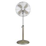 Bastilipo - Ventilatore da terra Palma in metallo, 50 W, acciaio inossidabile, 3 velocità, colore champagne