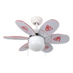 Bastilipo - Ventilatore da soffitto ufficiale con pale reversibili del Sevilla Fútbol Club, Sevilla Fc, 60w, 75cm