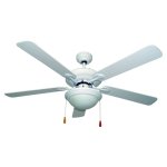 Bastilipo - Ventilatore da soffitto per 2 lampadine E27, 65 W, bianco, modello Málaga