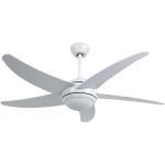 Bastilipo - Ventilatore da soffitto con telecomando, 132cm, 60w, Malibu Bianco 3 Led,