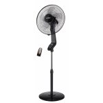 Bastilipo - Ventilatore da terra con telecomando, 50w, base rotonda, gamma Premium, modello Coin Black