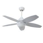 Bastilipo - Ventilatore da soffitto con telecomando e luce led, 60w, 107 cm, Bali White Led