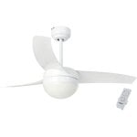 Bastilipo - Ventilatore da soffitto LED con telecomando, 106 cm, 50 W, Bianco Cancún