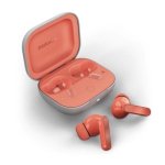 Auriculaires Motorola Moto Buds Peach Pink sans fil Bluetooth avec Réduction de Bruit, Micro et étui de charge, rose