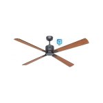 Deckenventilator mit WLAN Casafan Eco Neo Iii 152 cm 952303 W Schwarz / Schwarz und Teak