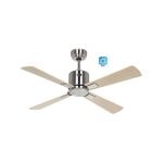 Deckenventilator mit WLAN Casafan 942121w Eco Neo Iii 103 cm, gebürstetes Chrom/Ahorn und Buche