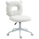 Homcom Silla de Escritorio Moderno con Asiento Ajustable en Altura Blanca