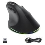 Mouse verticale ergonomico wireless Bluestork Ergo Lumi per mano destra RGB 2400 DPI nero