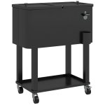 Outsunny Carro De Bebidas Refrigerado 56L Con Ruedas 67x35x80 Cm Negro