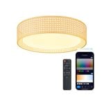 Ksix Bohemia Plafón Smartled, Diseño Ratán, Altavoz 3W Integrado, 4.000 Lm, 35 W Blanco Ksix Bohemia Plafón Smartled, Diseño Ratán, Altavoz 3W Integrado, 4.000 Lm, 35 W Blanco