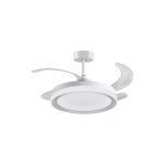 Ventoinha de teto Bel Air Kigali Mini 4 pás retráteis LED 48W 91cm temporizador
