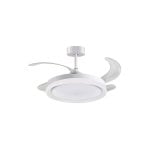Ventoinha de teto Bel Air Home Kigali Mini LED 48W 91cm 4 pás retráteis