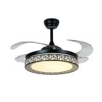 Bel Air Nido Ventoinha de Teto com Luz e Comando Remoto 72W 108cm Pás Retráteis Preto