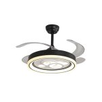 Ventilatore da soffitto Bel Air Dafne 72W LED 4 pale retrattili nero