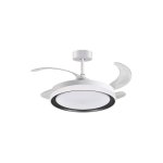 Ventoinha de teto Bel Air Kigali Mini LED 48W 91cm 4 pás retráteis