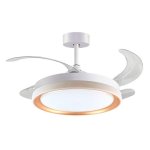 Ventilateur de plafond Bel Air Kigali 72W LED 108cm Blanc Or Télécommande