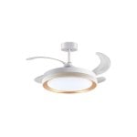 Ventoinha de teto Bel Air Kigali Mini 4 pás retráteis LED 48W 91cm comando remoto