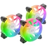 Mars Gaming MF-3A Kit 3x Ventole FDB 120mm ARGB Rainbow 360º senza Telaio Doppio Connettore Nero