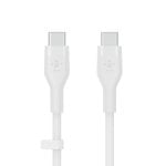 Belkin Cab009bt1mbw2pk Cavo di ricarica boost da USB-C a USB-C da 1 m in silicone con clip, confezione da 2, bianco/nero Belkin Cab009bt1mbw2pk Cavo di ricarica boost da USB-C a USB-C da 1 m in silicone con clip, confezione da 2, bianco/nero