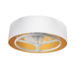 Iluminashop Ventilador de Techo con Luz LED y Mando 60W Blanco/Oro