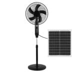 Ventilateur solaire sur pied Iluminashop avec lumière USB 30 W Noir