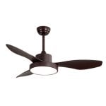 Iluminashop Ventilador de Techo con Luz LED y Mando 24W Marrón Motor DC
