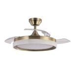 Iluminashop Ventilador de Techo con Luz LED y Mando 72W Cuero Motor DC