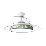 Iluminashop Ventilador de Techo con Luz LED y Mando 72W Blanco/Verde Motor DC