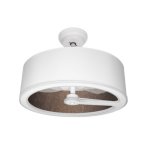 Iluminashop Ventilador de Techo con Luz LED y Mando 100W Blanco/Óxido Motor DC