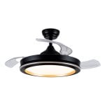 Iluminashop Ventilador de Techo con Luz LED y Mando 72W Negro/Oro Motor DC