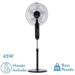 Standventilator IluminaShop 45W 5 Flügel 3 Stufen Fernbedienung Timer Digitalanzeige Schwarz