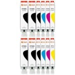 Pccom Essential Canon Pgi570xl/cli571xl Cartucho Tinta Compatible Negro/cian/magenta/amarillo Pack 12
