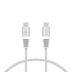 Cabo de dados e carregamento Ksix 60W USB-C para USB-C Power Delivery Carregamento ultrarrápido, trançado 2m branco