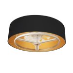 Iluminashop 350853 Ventoinha de Teto LED Verão e Inverno com Comando à Distância 60W Preto/Dourado