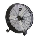 Ventilateur de Sol Industriel IluminaShop 349607 360W 3 Vitesses Métal Aluminium Noir Roulettes
