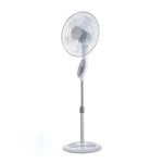 Iluminashop 309539 Ventilador de Pie con Mando a Distancia 45W Blanco/Gris
