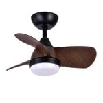 Iluminashop 305287 Ventilador de Techo LED Verano e Invierno con Mando a Distancia 24W Negro/Marrón
