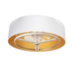 Iluminashop 350857 Ventoinha de Teto LED com Comando à Distância Pás Retráteis 60W Branca/Carvalho