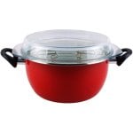 Magefesa Praga Freidora 24 Cm Con Tapa Apta Para Inducción Y Lavavajillas Granate