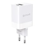 Muvit For Change Cargador de Pared 1 USB 12W + 1 USB-C PD 45W Blanco