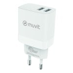 Muvit For Change Cargador de Pared 2 Usb 3.4A/18W Blanco
