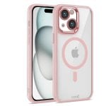 Cool Funda Magnética Transparente con Borde Rosa para iPhone 15 Cool Funda Magnética Transparente con Borde Rosa para iPhone 15