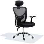 Homcom Conjunto De 1 Silla De Oficina Y Alfombra Protectora De Suelo