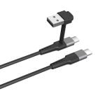 Câble Muvit For Change USB-C + USB vers USB-C 3A/15W 1,2m Noir Câble Muvit For Change USB-C + USB vers USB-C 3A/15W 1,2m Noir