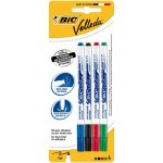 Custodia per pennarelli per lavagna BIC Velleda, nero, blu, rosso e verde, punta fine, blister da 4
