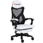 Chaise de jeu Tempest AeroGamer avec tissu respirant blanc