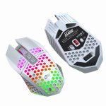Kinsi AL-6307 Ratón Óptico Gaming Inalámbrico RGB 1600DPI Esqueleto Blanco