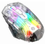Kinsi BM530 Ratón Óptico Gaming Inalámbrico RGB 3600DPI Transparente Blanco